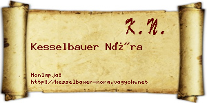 Kesselbauer Nóra névjegykártya
